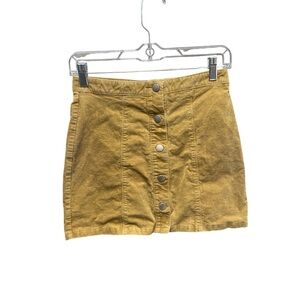 Altar'd State Corduroy Button front Mini Skirt Size Small